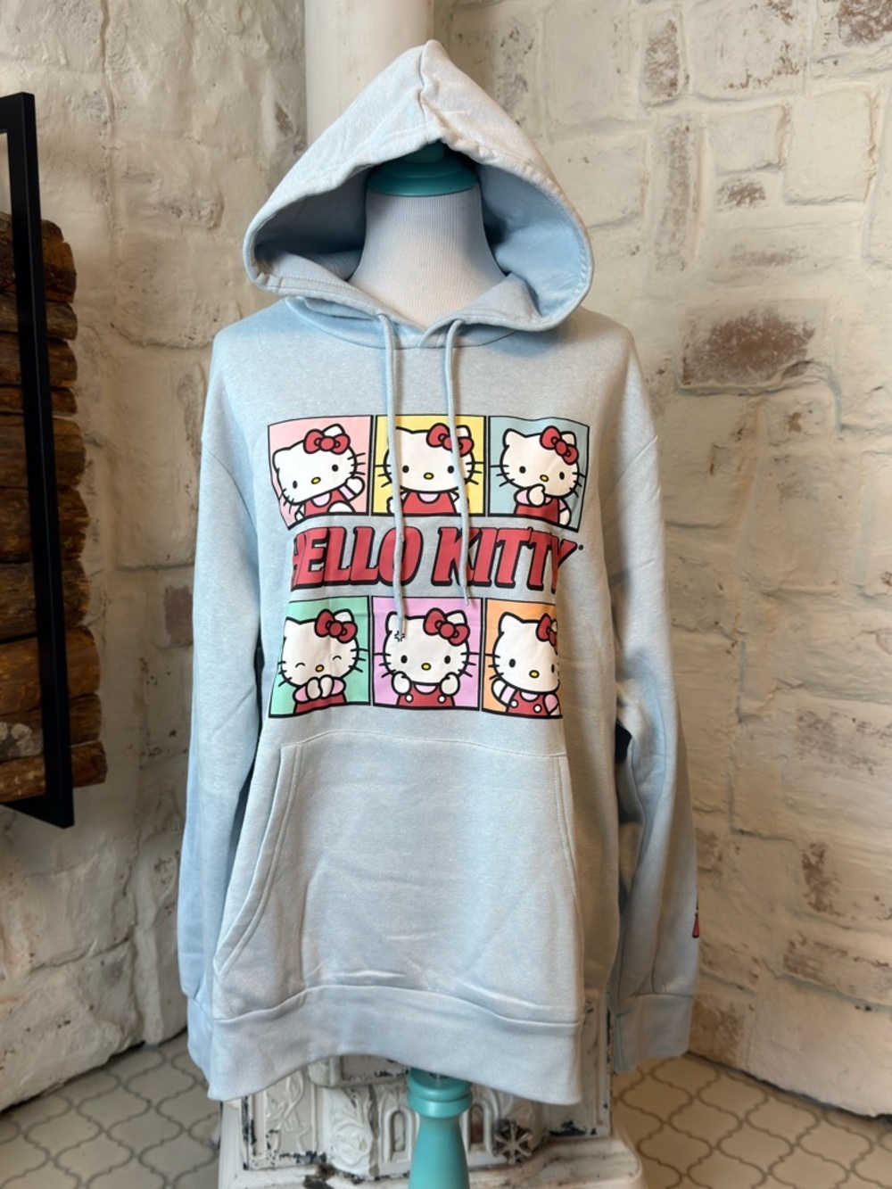 NWT | Sanrio |Hello Kitty Hoodie XL Light Blue Graphic Sweatshirt Oversized Cute